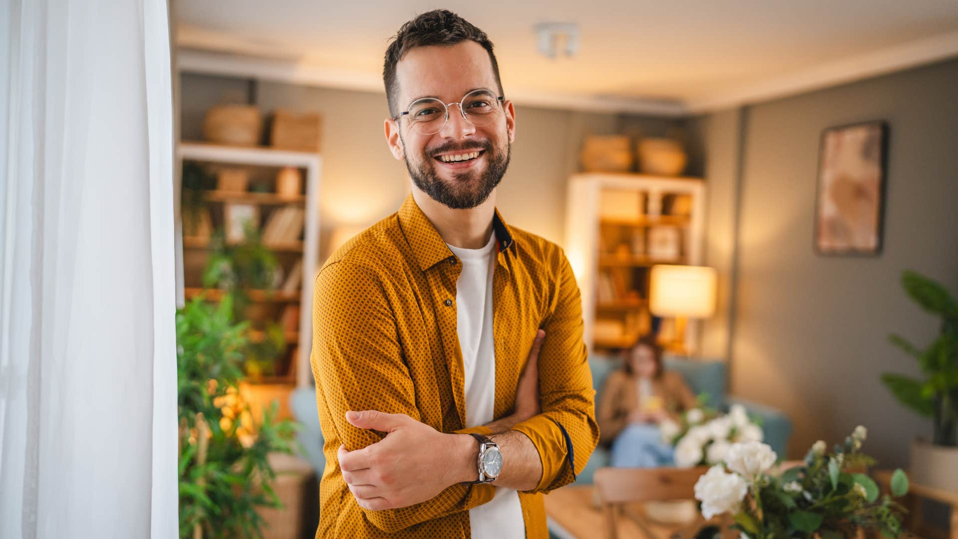 smiling man talking to someone saying people always come to me for answers