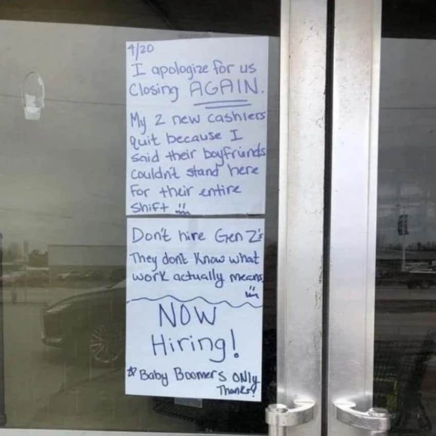 hiring ad for baby boomers only