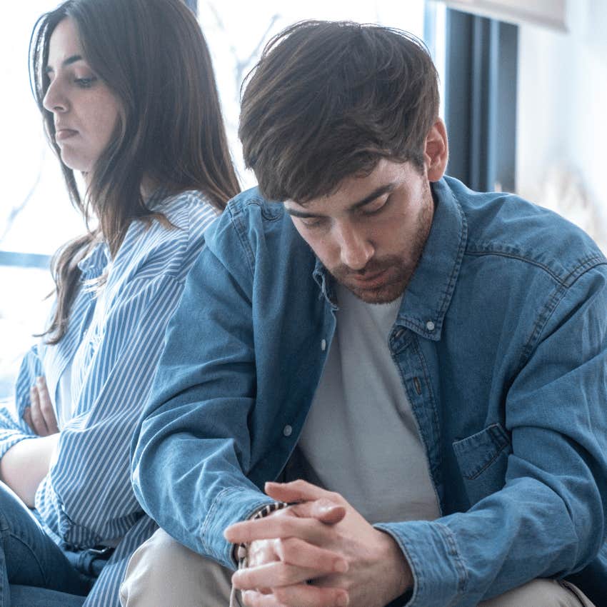 man telling a woman she made him do what he did