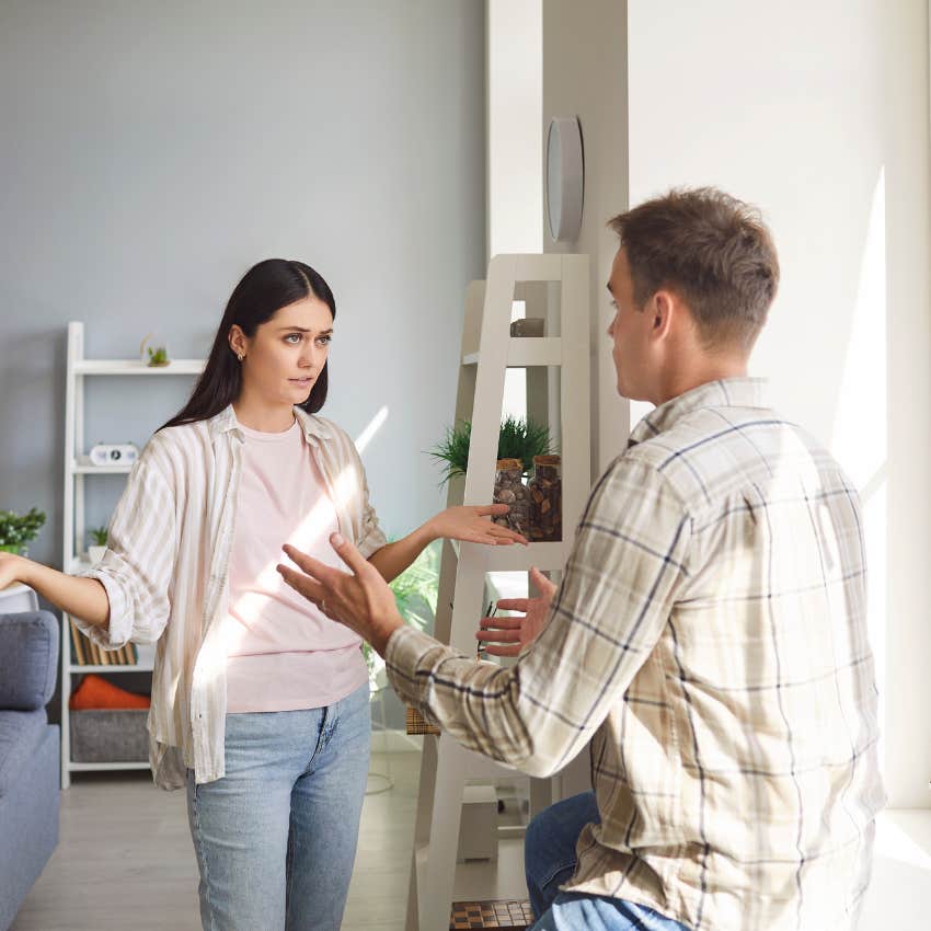 man and his fiancee fighting after she left his daughter home alone to go on an outing with her kids