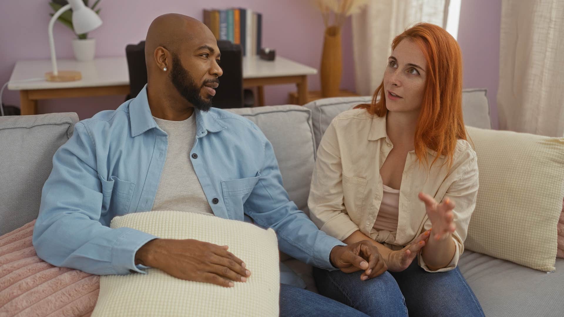 man who is easy to love apologizing to woman saying this was wrong of me