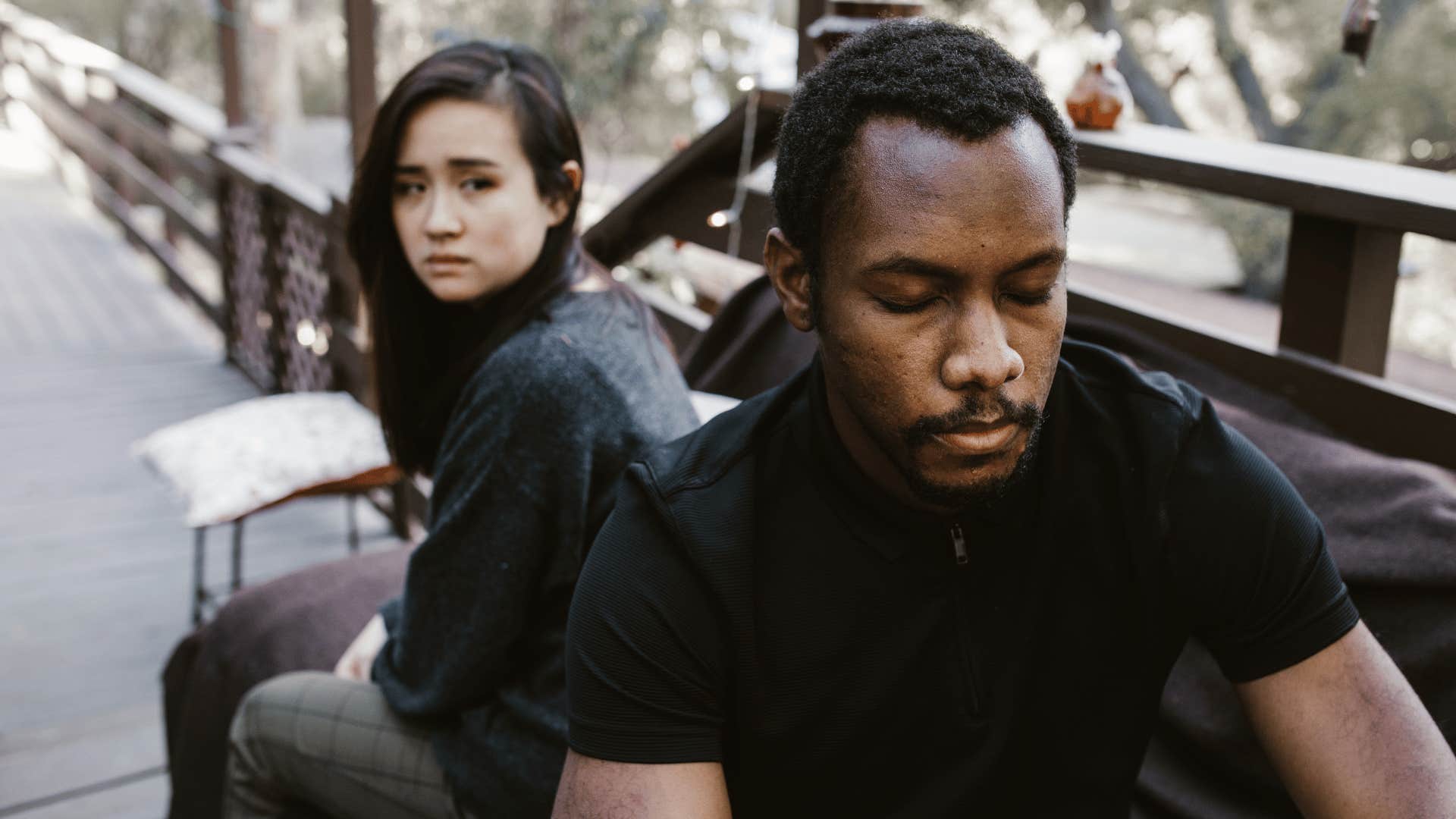 man who seemed easy to love telling a woman he's been through a lot