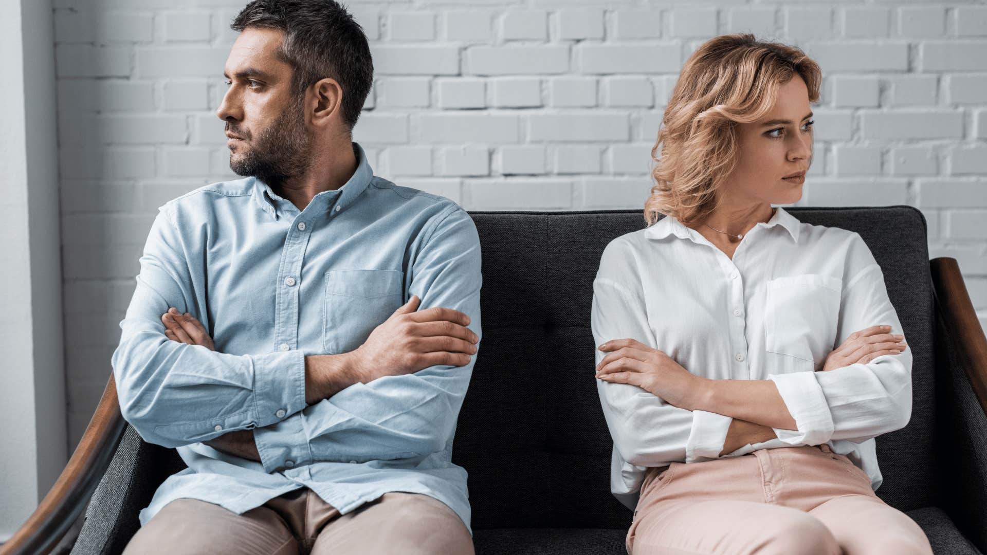 man ruining his relationship by saying the phrase it's fine to his wife