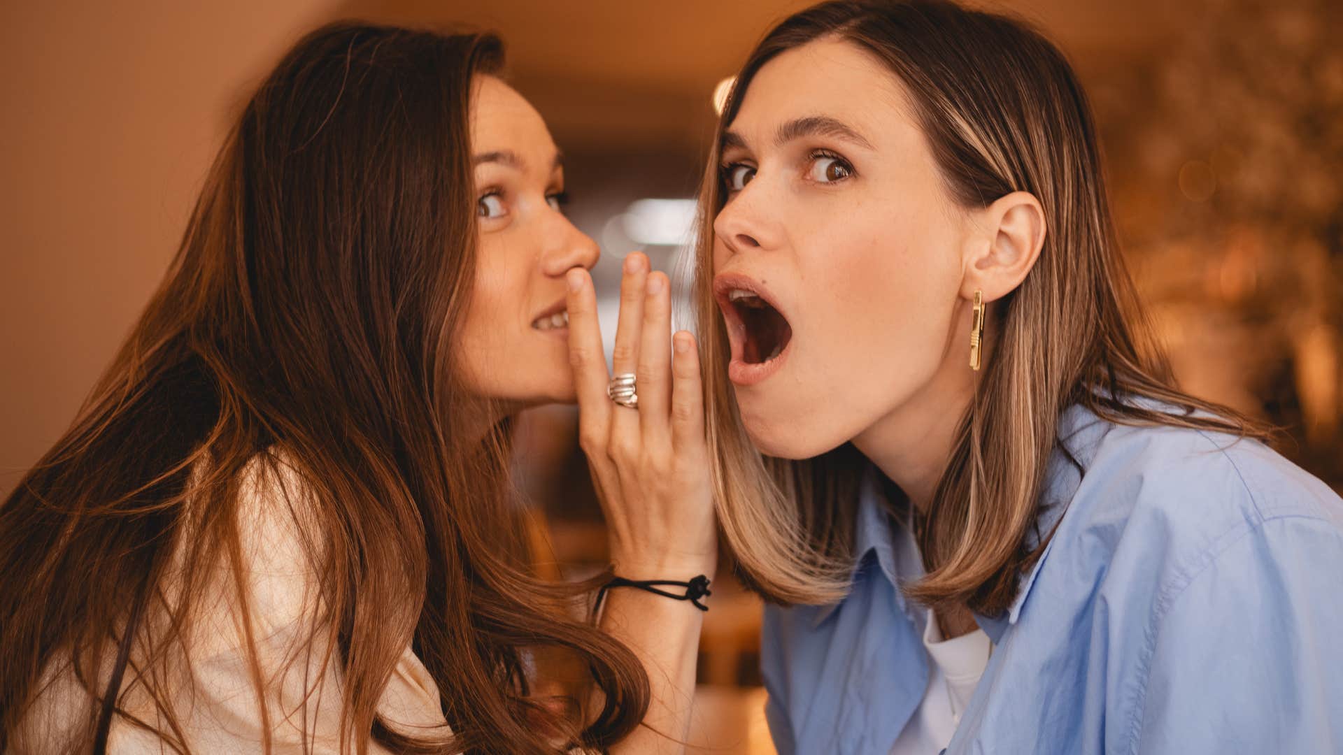 woman speaking negatively and gossiping about others