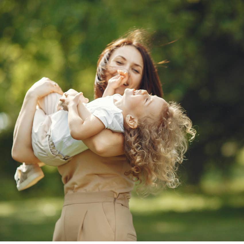 mom prioritizing play with her toddler