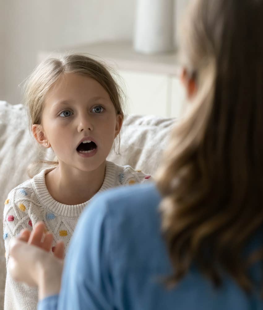 Parent communicates with smart kid