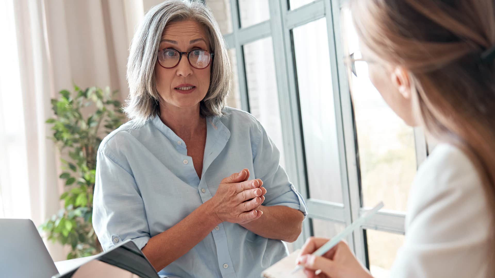 boomer woman in awkward conversations not getting upset