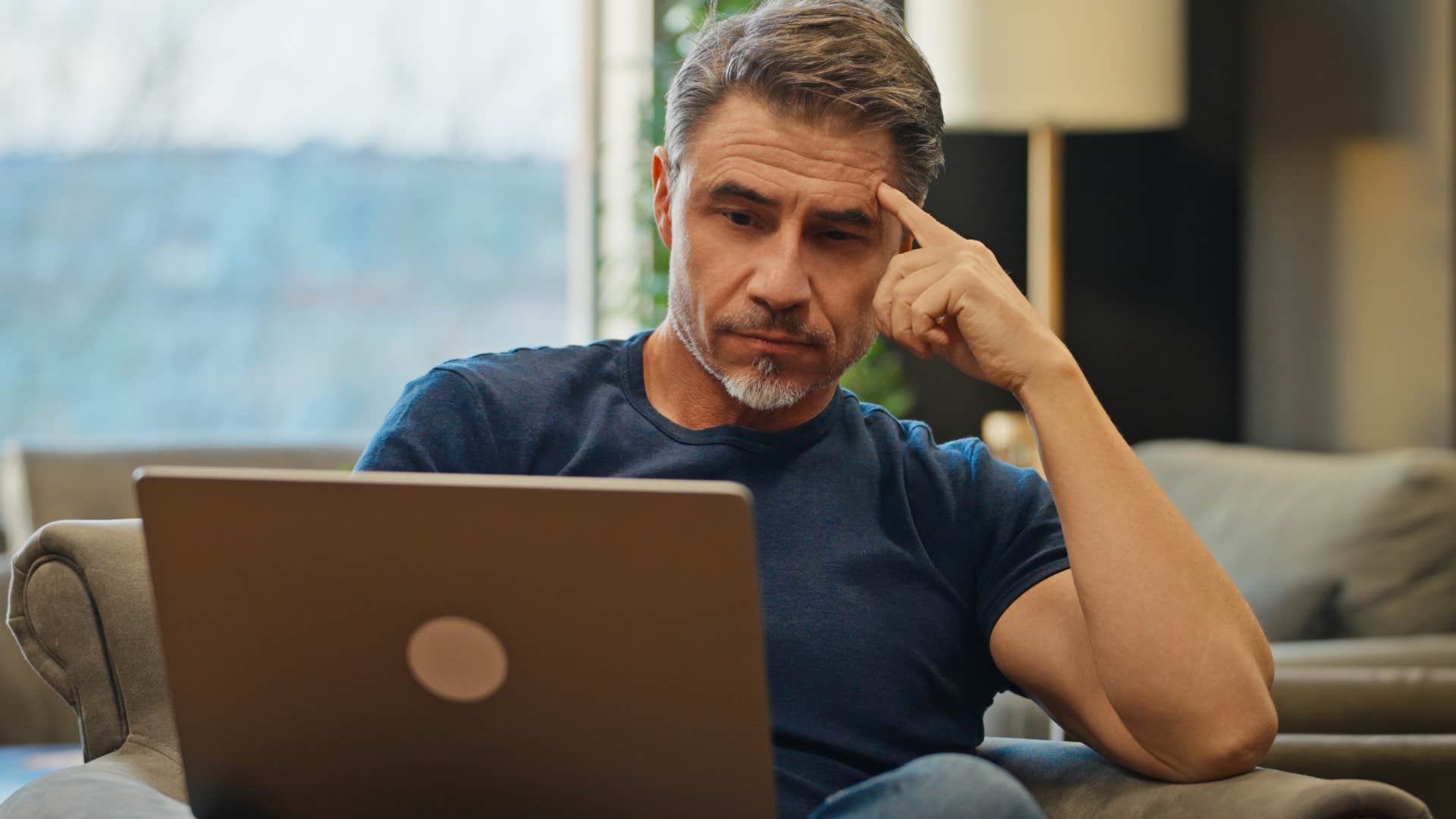 man dealing with a minor inconvenience feeling calm