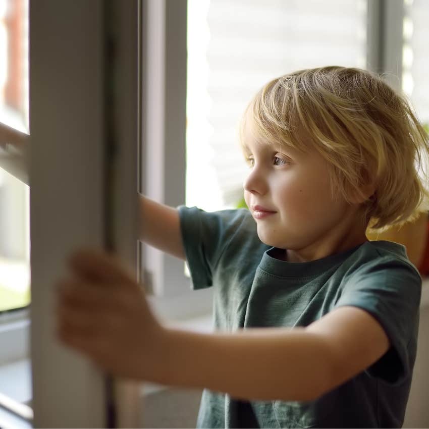 Little boy taking on big obligations and responsibilities at home.