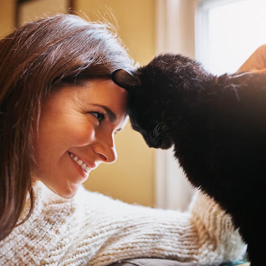 woman who is honest to her cat about how she's feeling