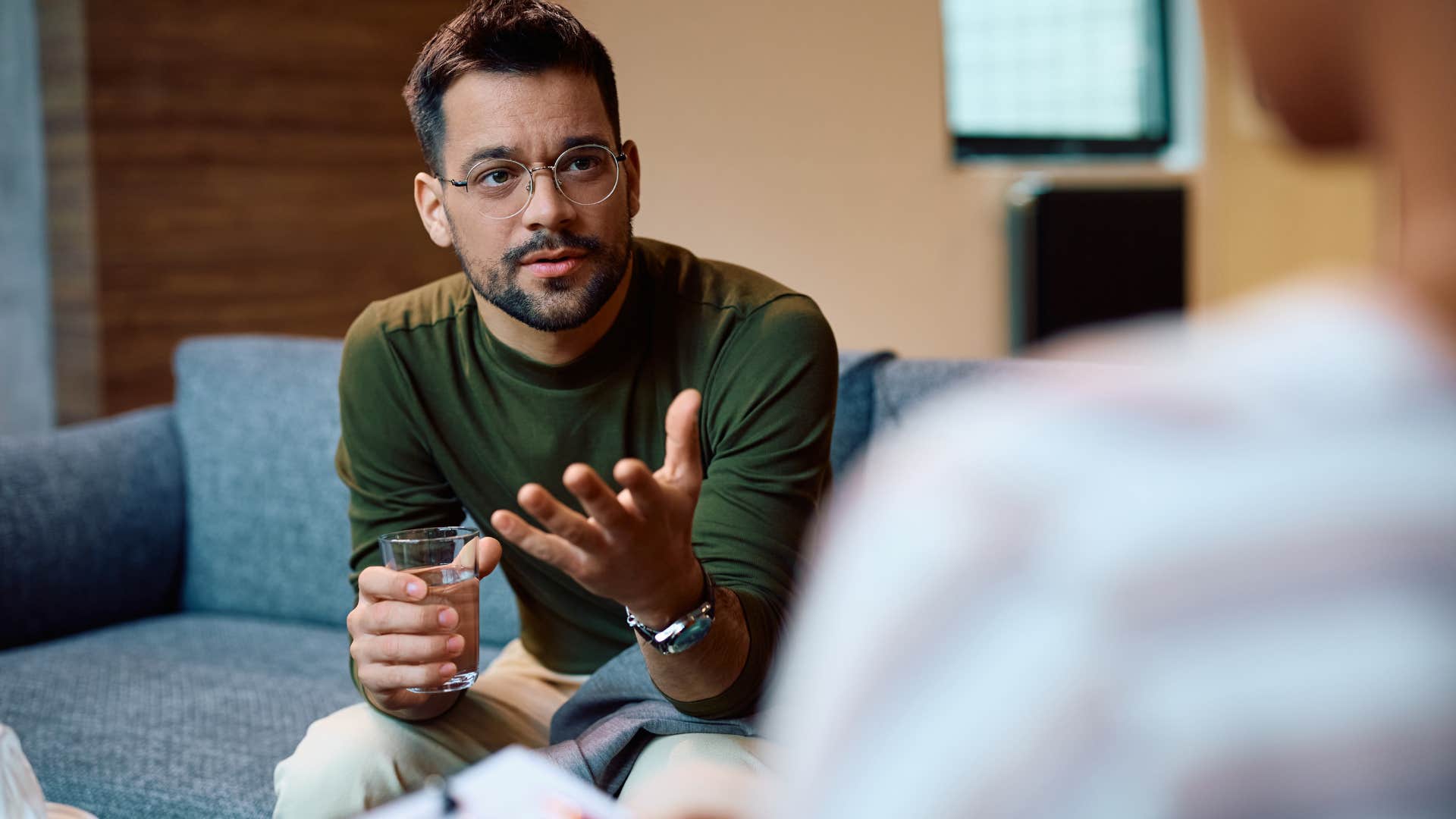 young man talking to friend hoping they will listen