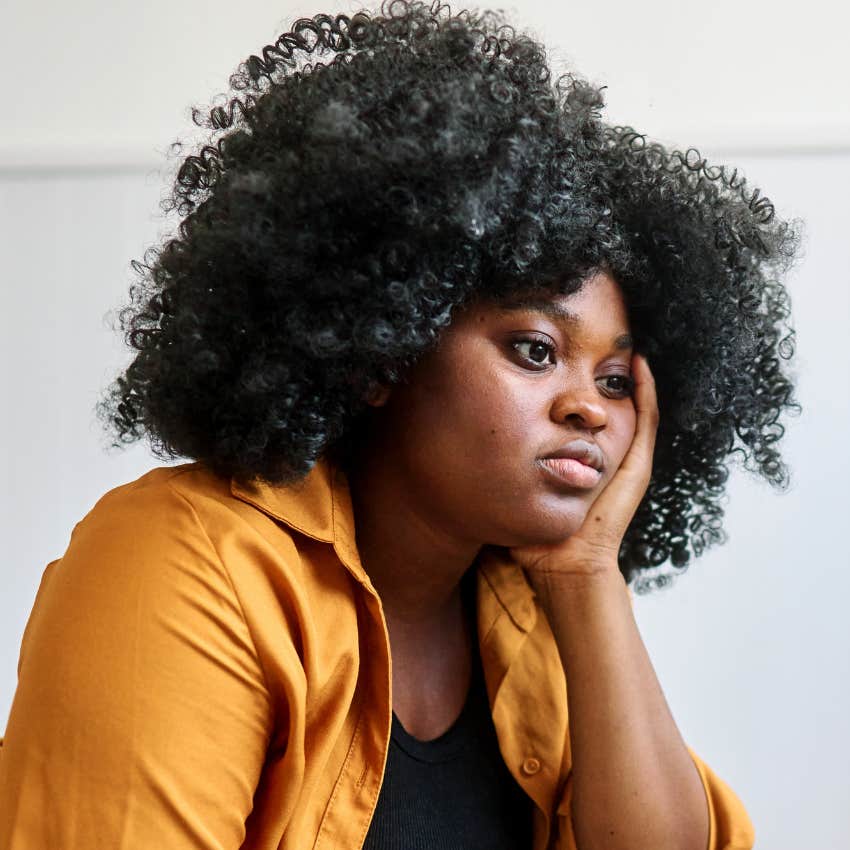 painfully bored woman avoiding things she doesn't understand 