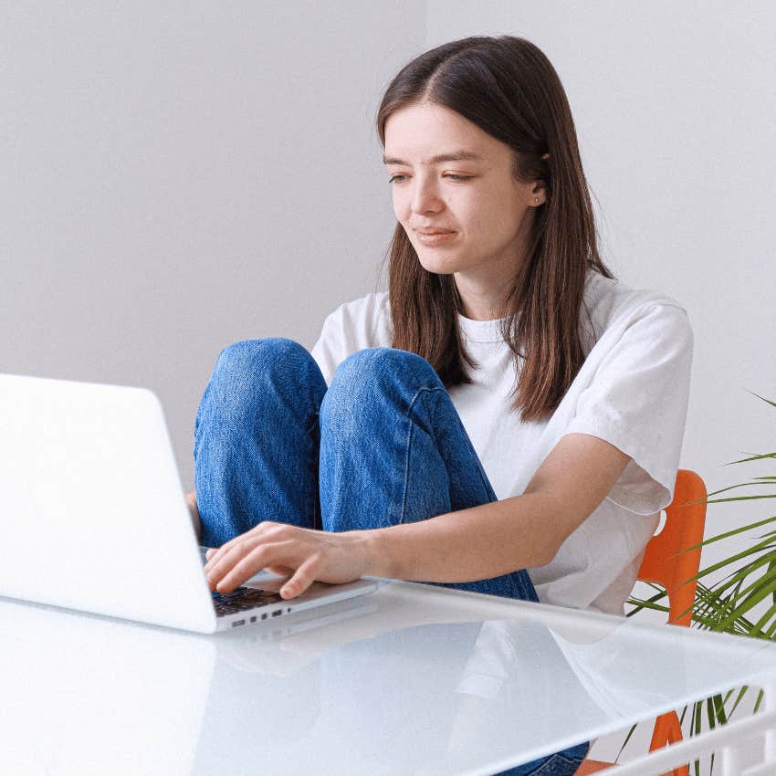 anxious woman who constantly posts in local facebook groups