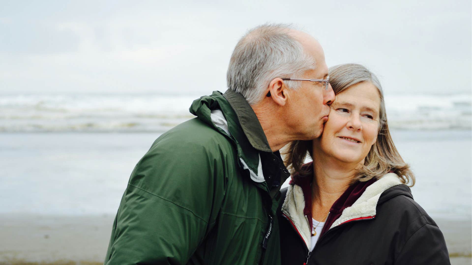 older couple kiss showing change to be open