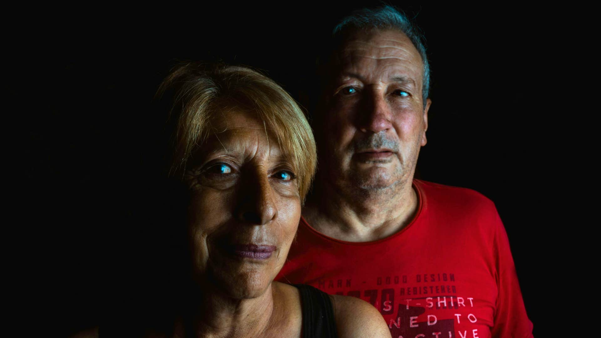 confident older couple showing responsibility for feelings