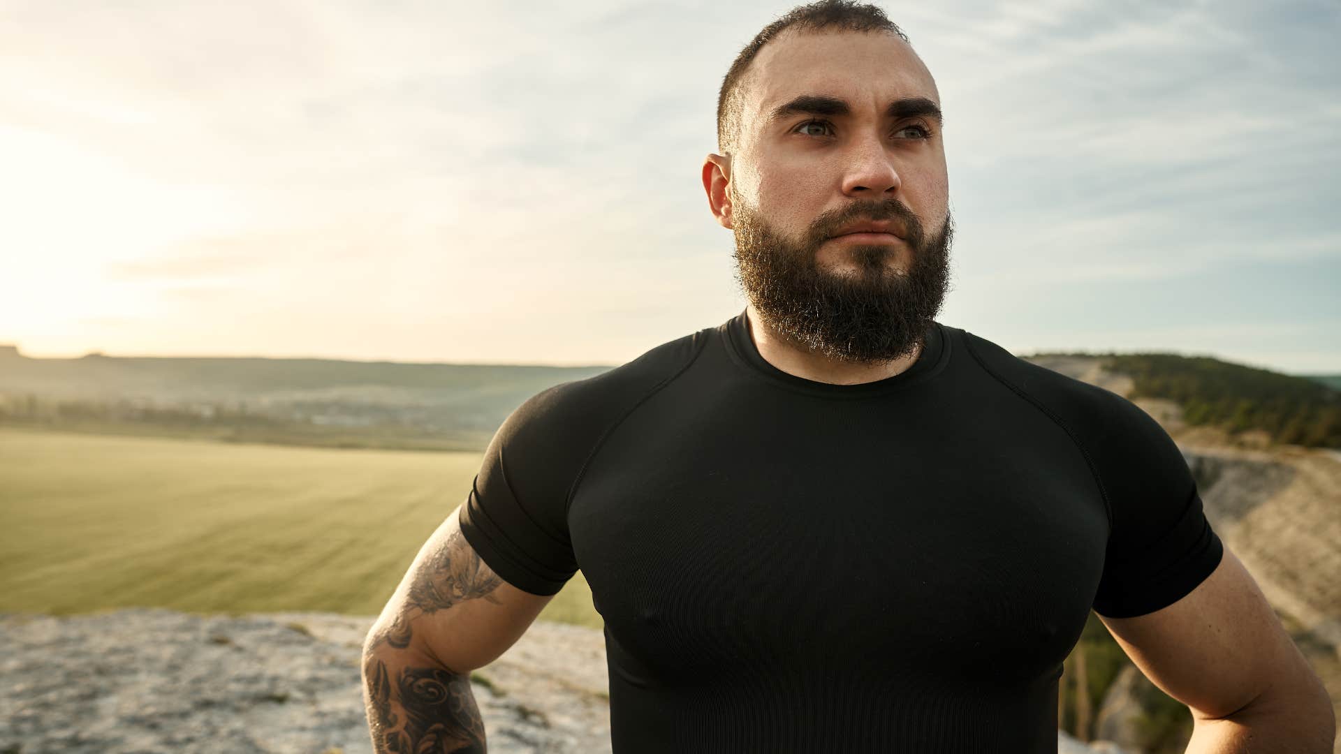 man who follows an intentional routine walking outside