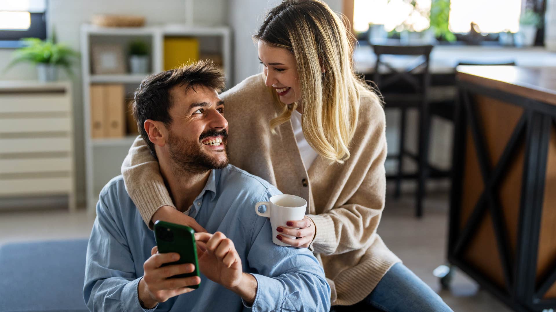 couple putting the work into their relationship smiling with each other