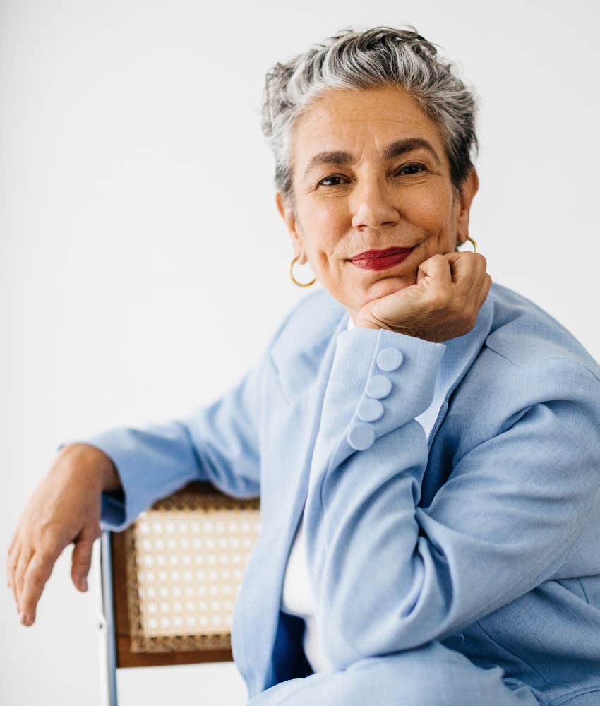 confident mature person showing security after hyper-criticism