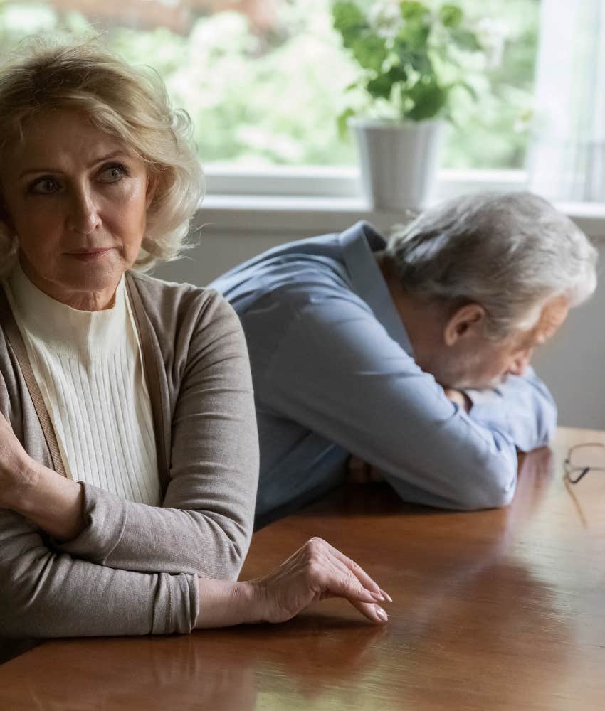 unhappy couple ignore each other showing seperate lives