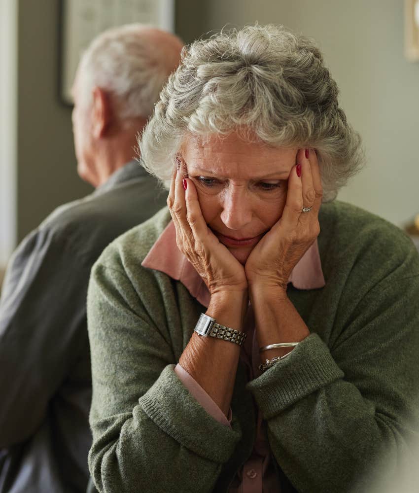 older couple ignore each other in relationship