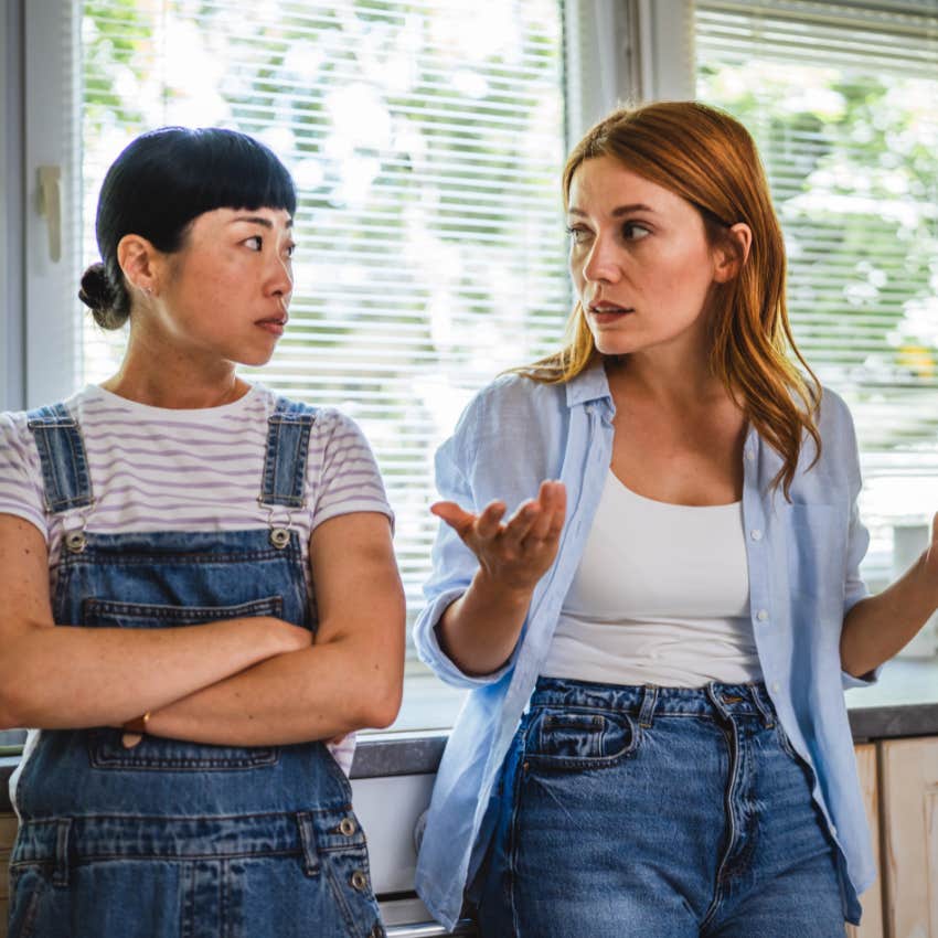 two women having argument not worried about winning