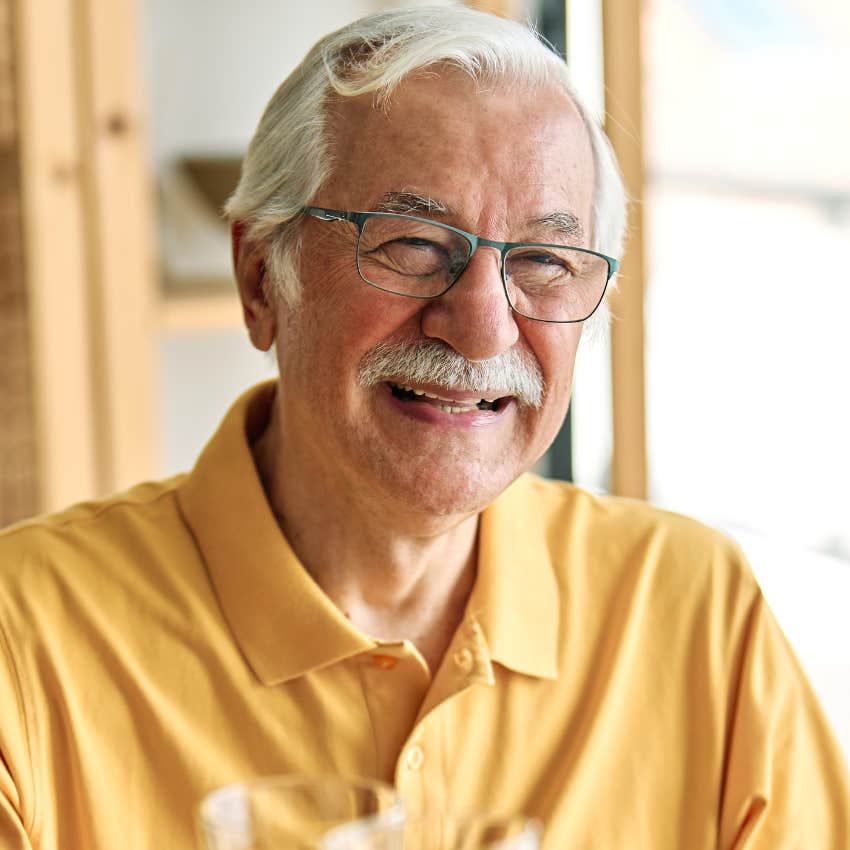 older happy man who stopped chasing people and validation