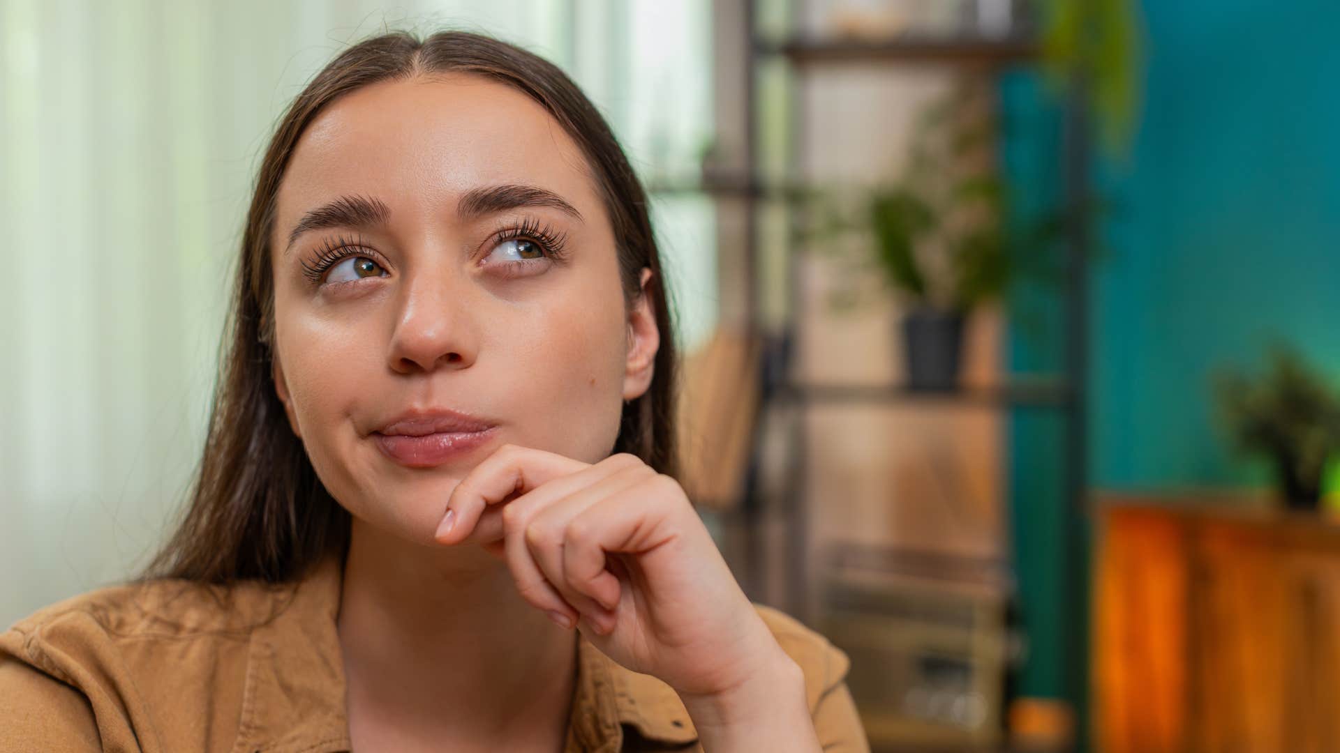 intelligent woman thinking and growing as a person