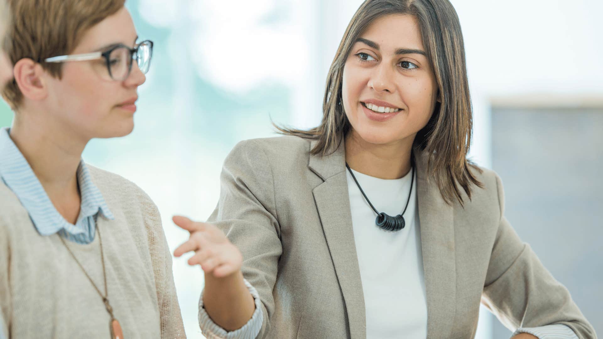 perfectly nice woman who leaves a bad first impression because she avoids eye contact