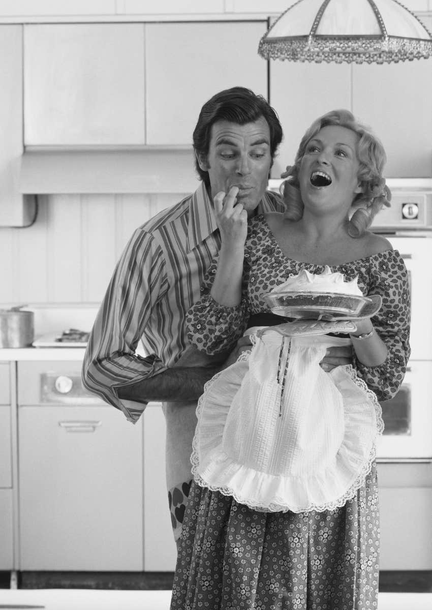 playful 50s wife and husband