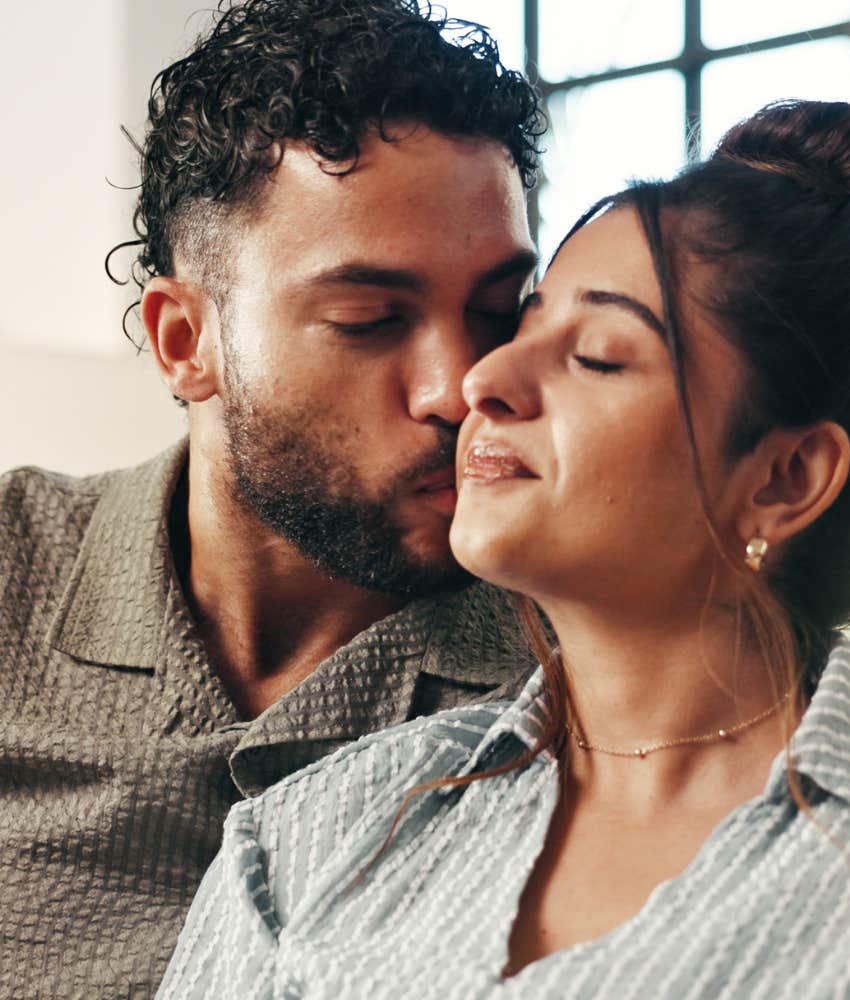 satisfied couple kiss showing communication needs are met