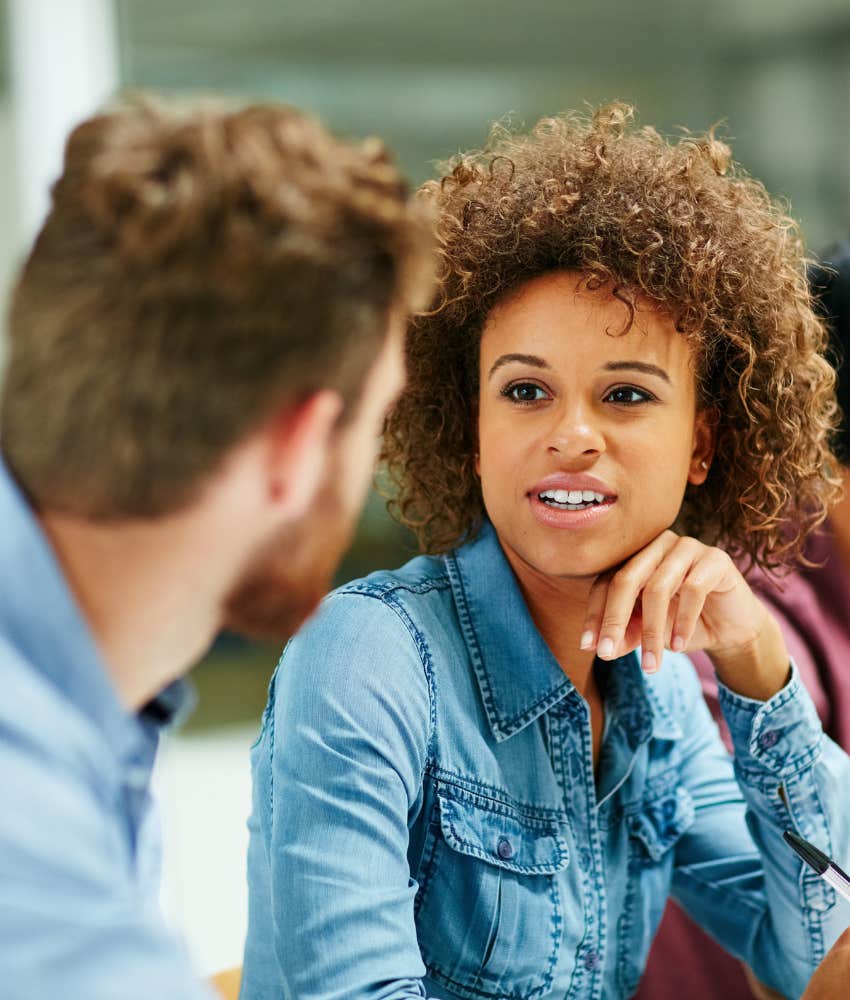 patient person listens showing emotional control