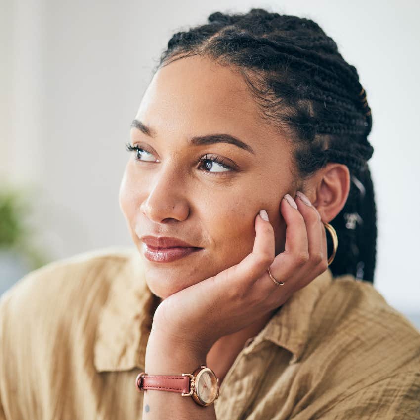 Woman who sets boundaries and creates space daily at home