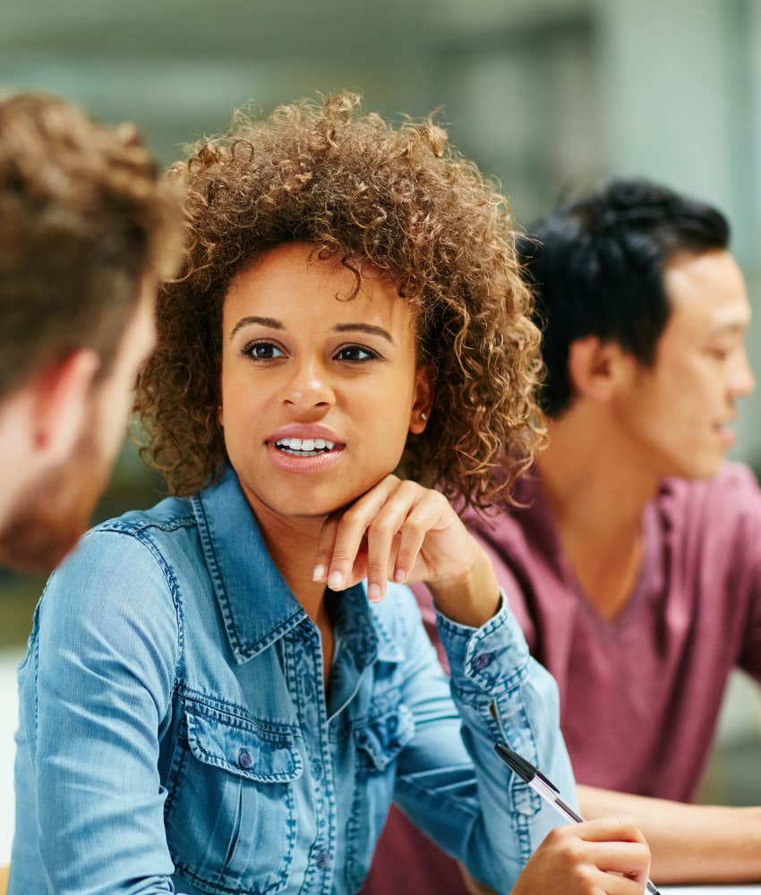 interested person chats casually showing way to stay out of others mind