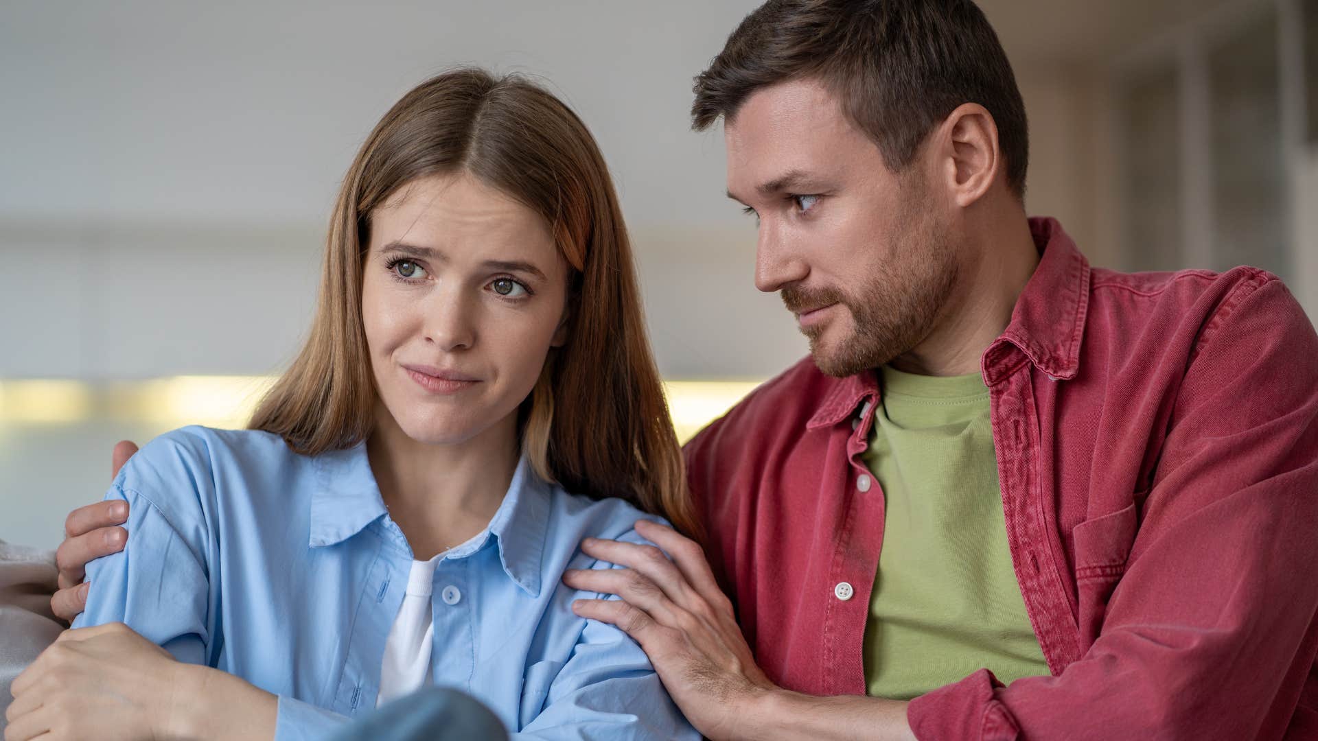 man with good upbringing apologizing to wife saying i could be wrong
