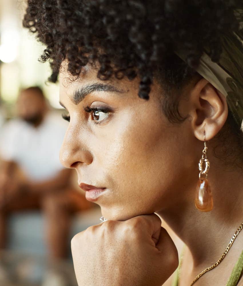 unhappy person is distance from partner not overreacting