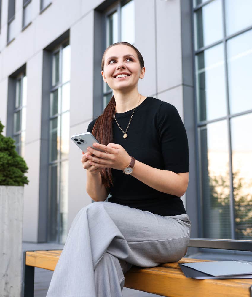 happy person is grateful to be outside