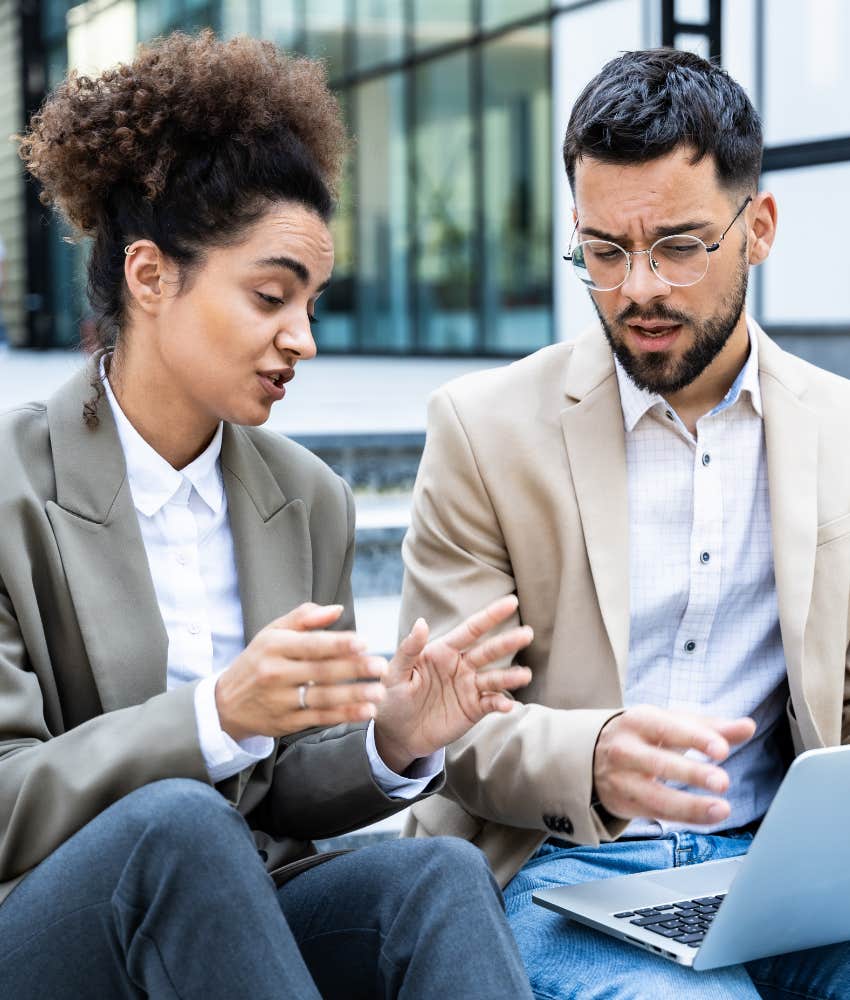 work colleagues chat showing ability to accept perspectives