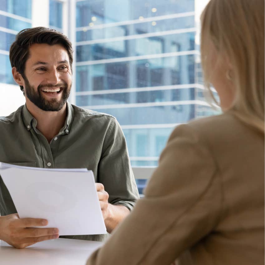 co-workers having a superficial conversation