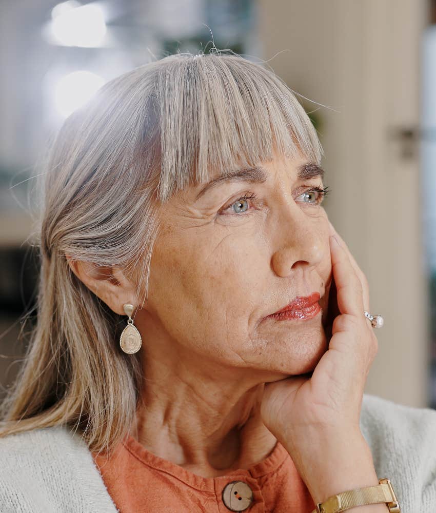 conflicted older woman