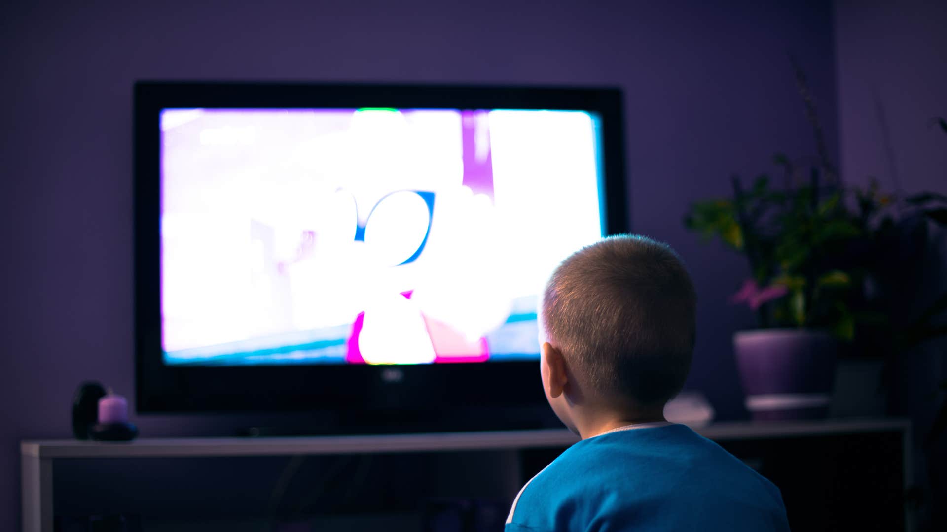 young child watching saturday morning cartoons