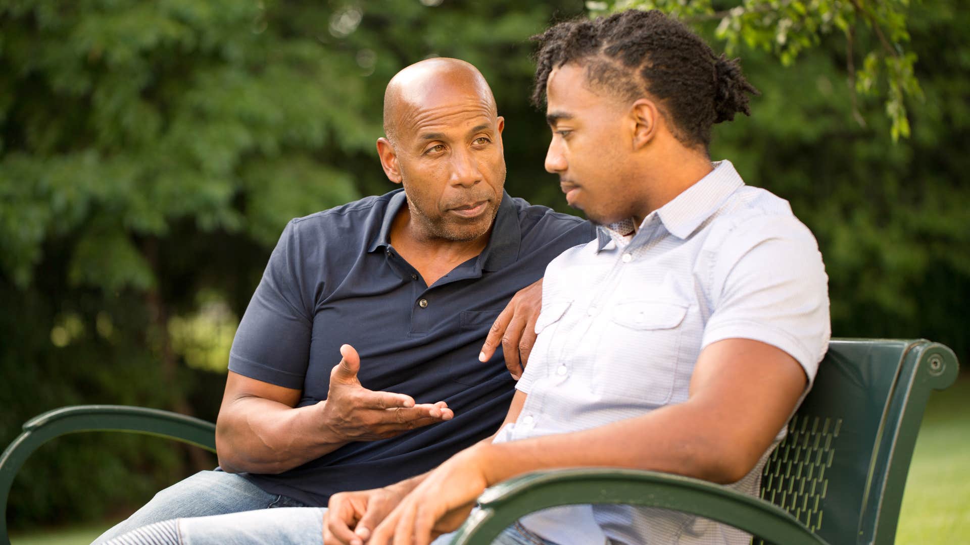 strict father telling his adult son wait until you have real responsibilities