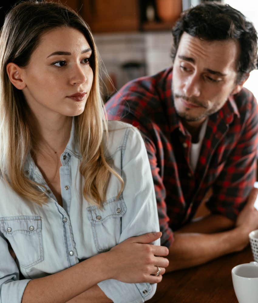 unhappy couple showing disregard