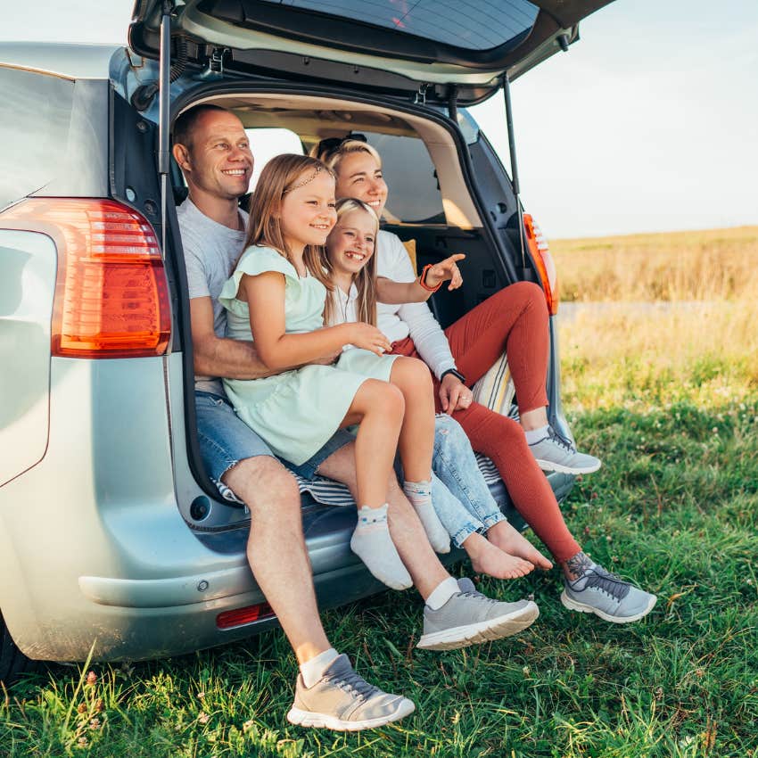 family bonding on road trip vacation