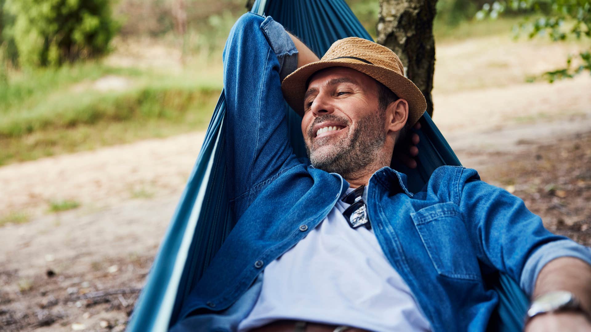 happy man relaxing recovering from bad days relatively quickly