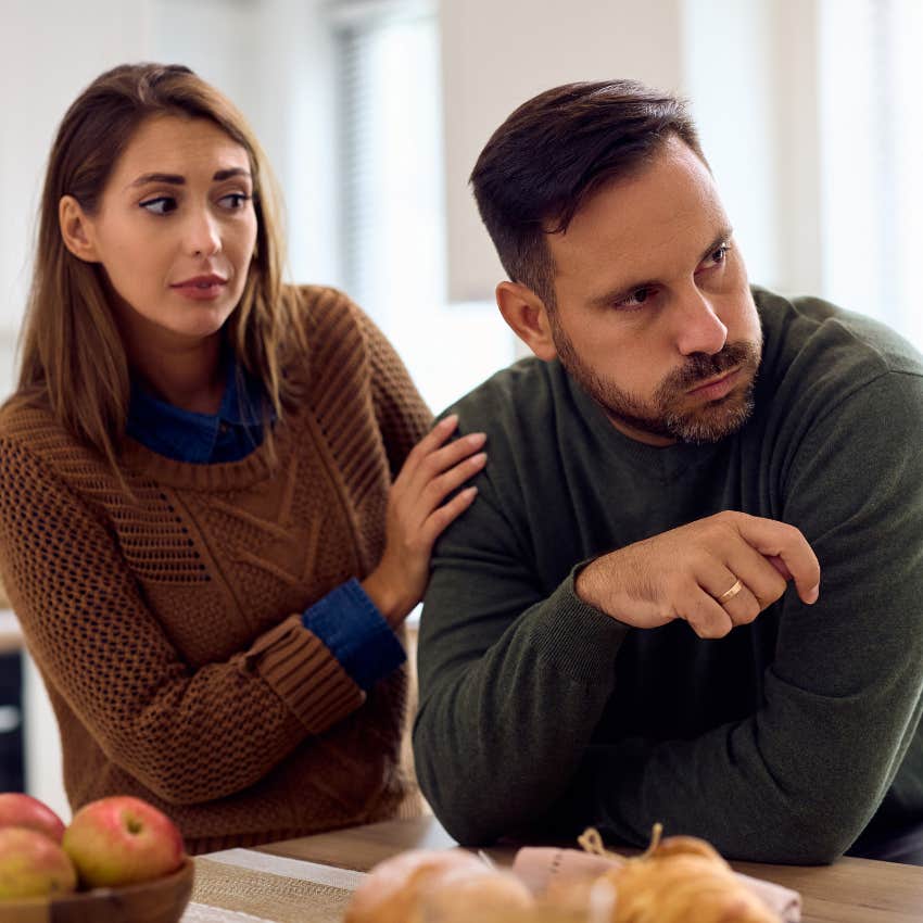 husband ignoring his wife because he's preoccupied with his reputation