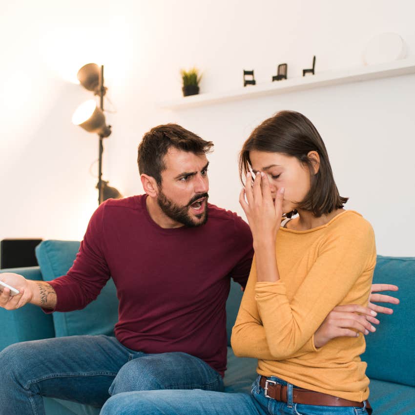 husband yelling at his wife because his kindness is an act