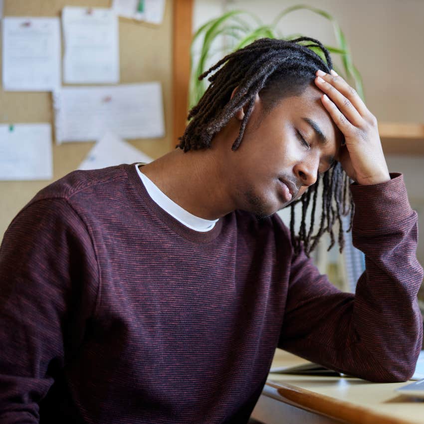 stressed man who feels like everything is falling apart