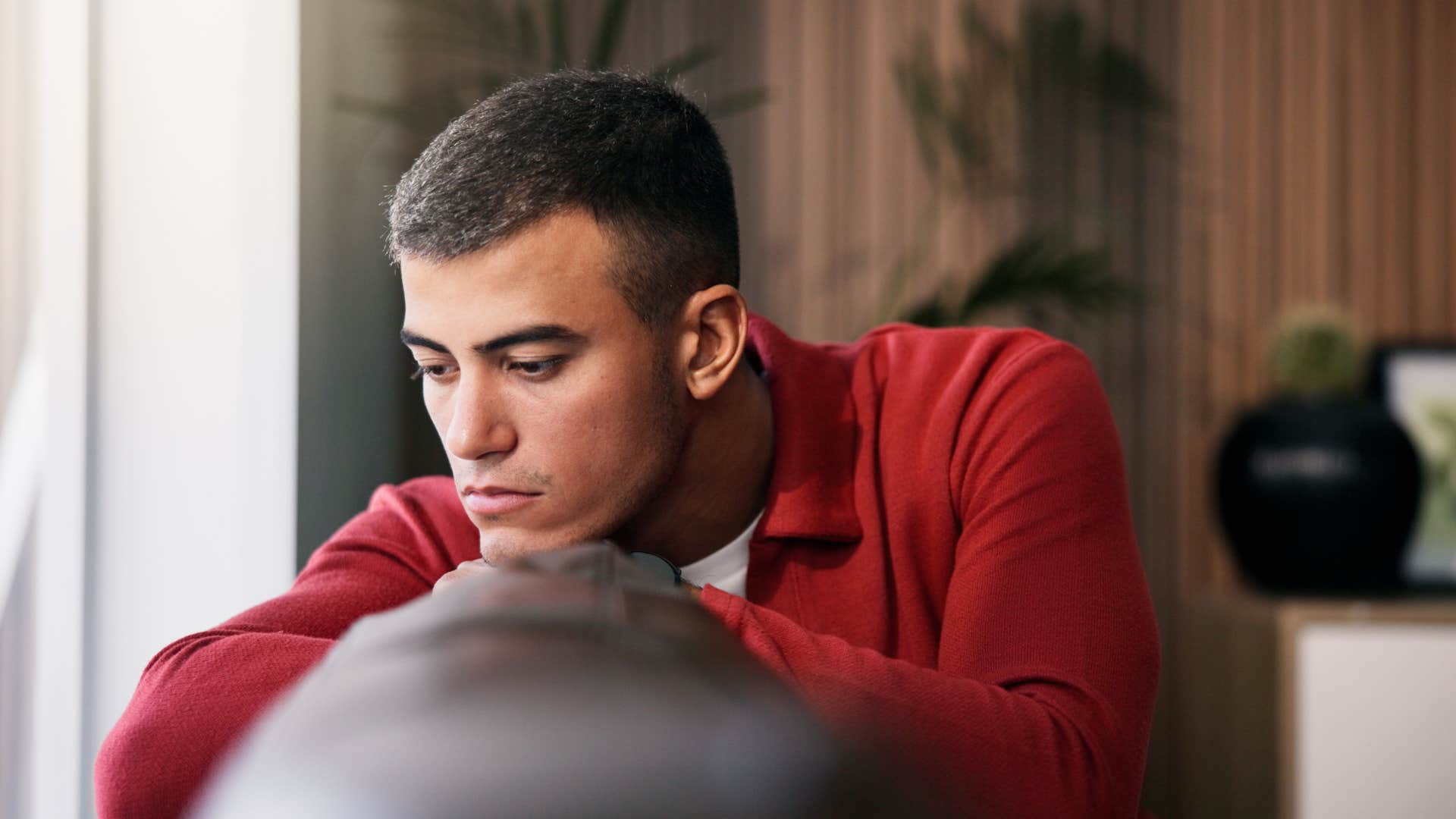 upset man dealing with internal chaos
