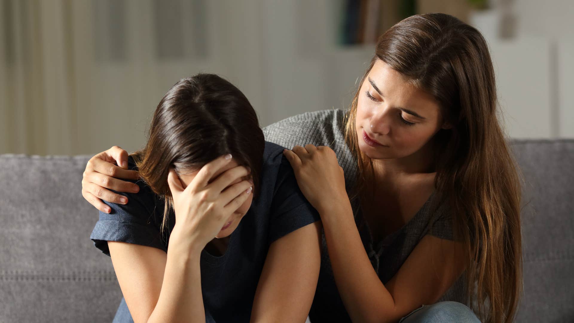 woman comforting friend being reliable to everyone else except herself