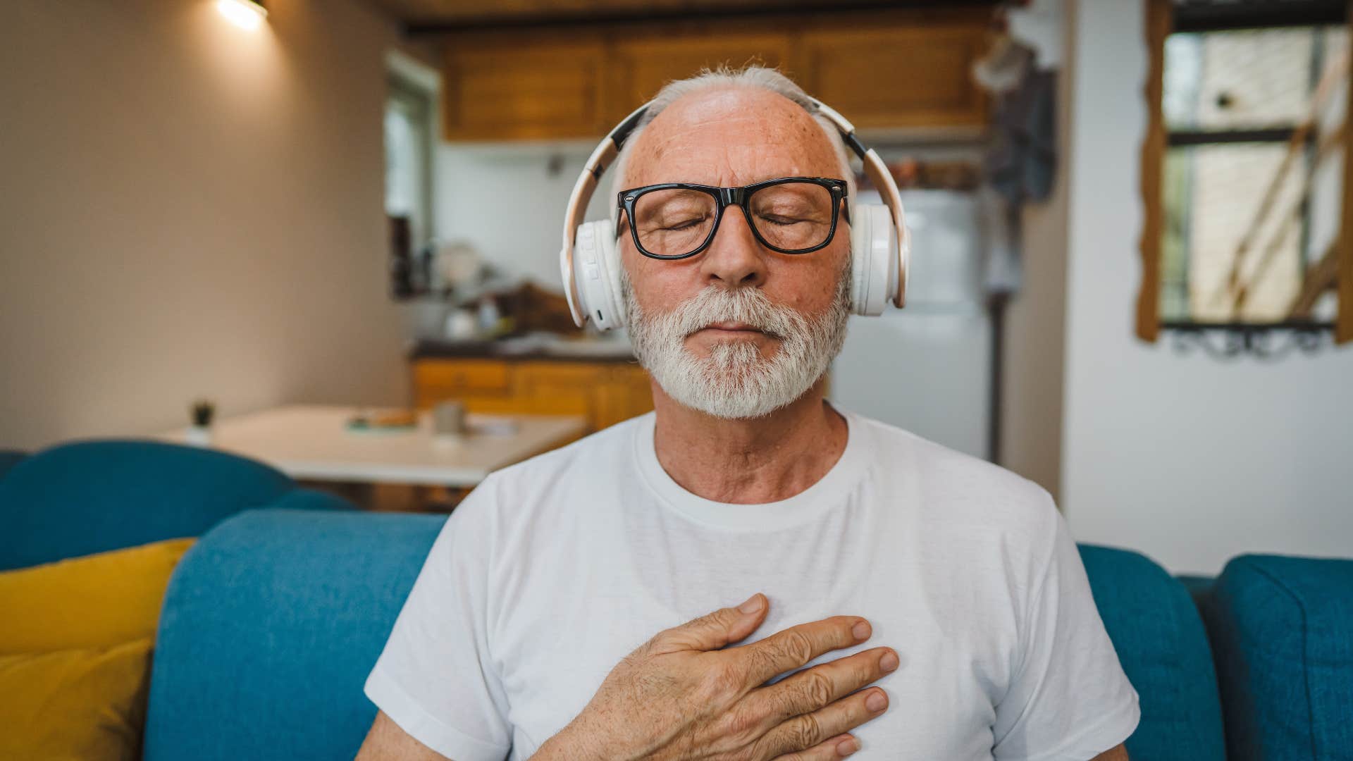 man tapping into his intuition that's giving him warning signs